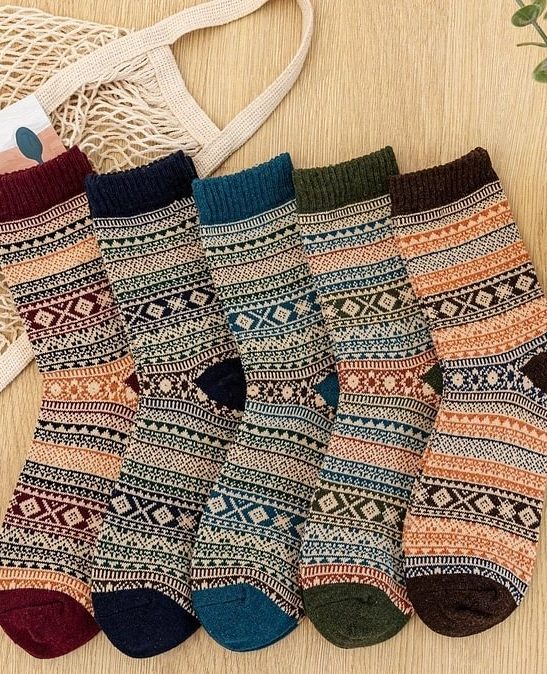 Retro Warm Towel Socks  